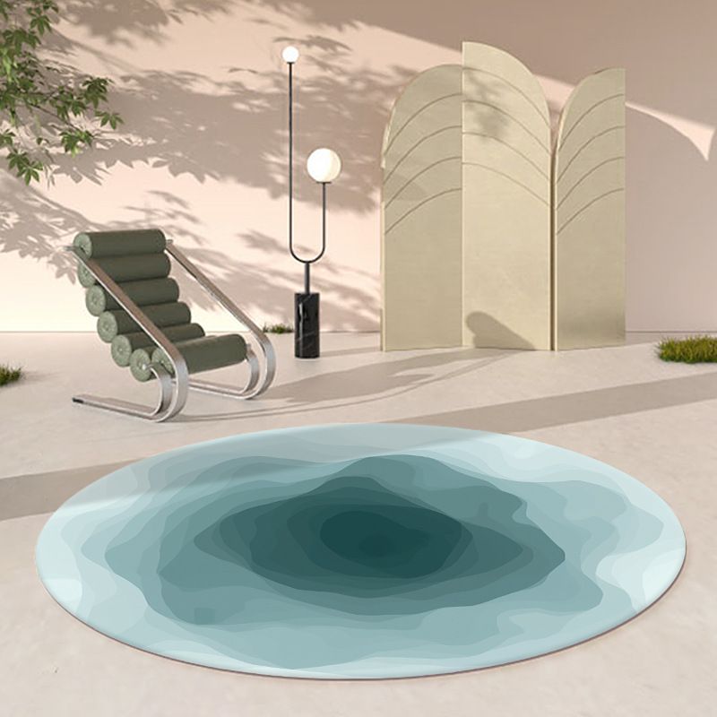 Color Gradient Rug Circular Shape Stain Resistant Rug for Home Decor