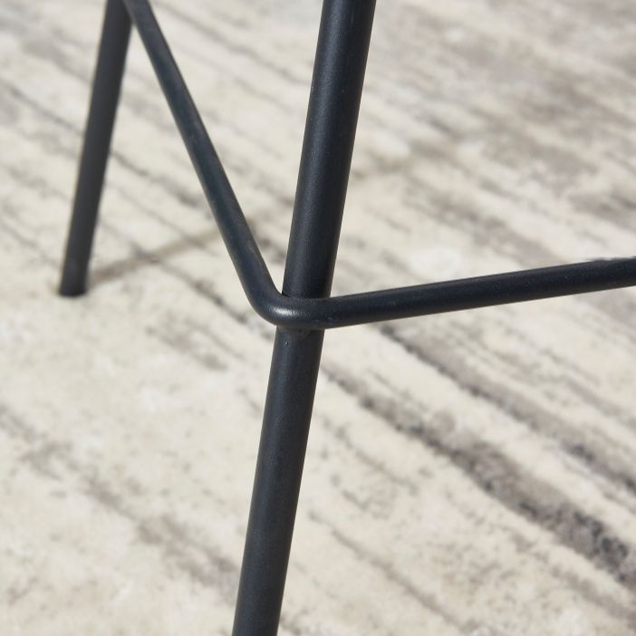 Contemporary Footrest Restaurant Stool Matte Finish Leather Barstool