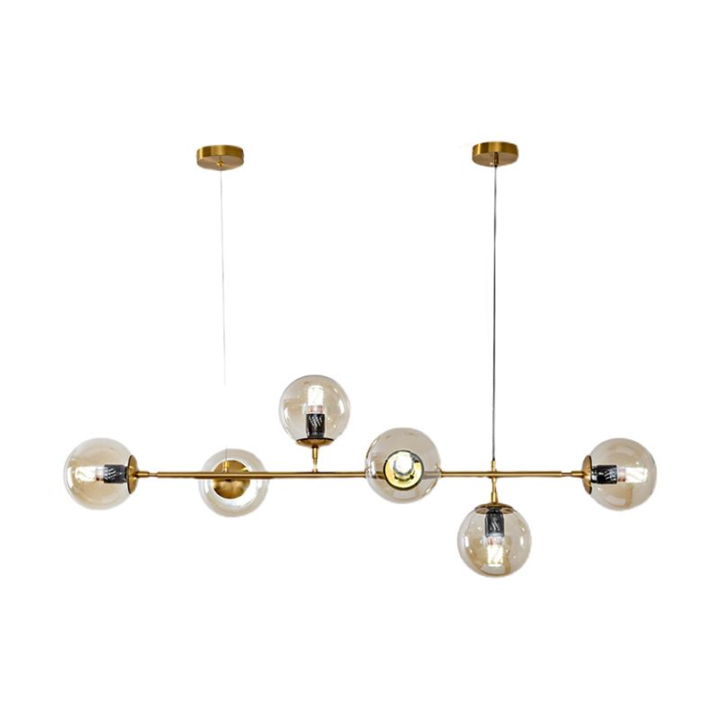 Contemporary Globe Pendant Lights Glass 6 Light Pendant Lighting