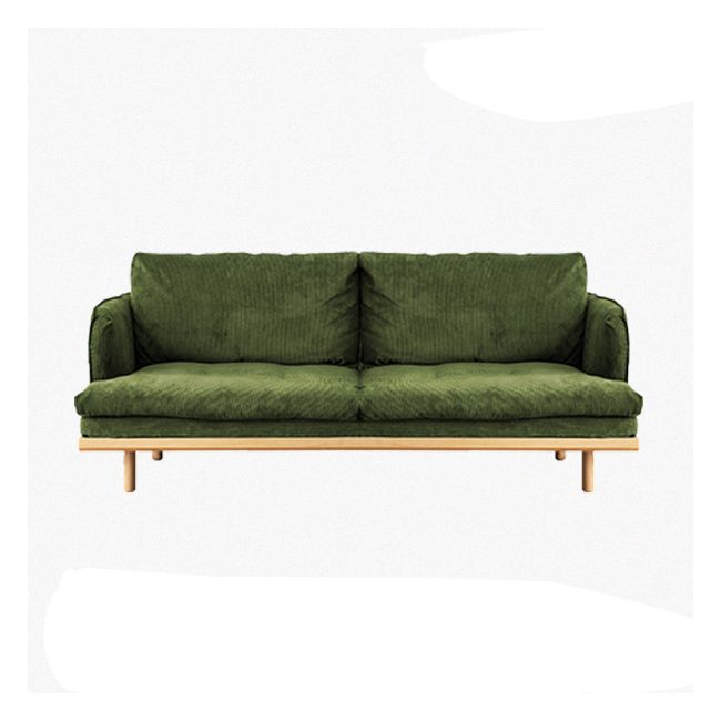 Modern Style Polyester Sofa Recessed Arm Tight Back Settee for Living Room