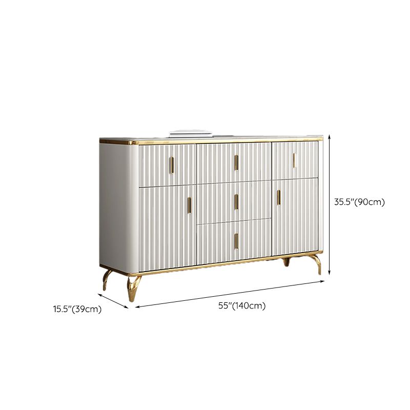 Glam Engineered Wood Storage Chest Bedroom Horizontal Chest with Drawers