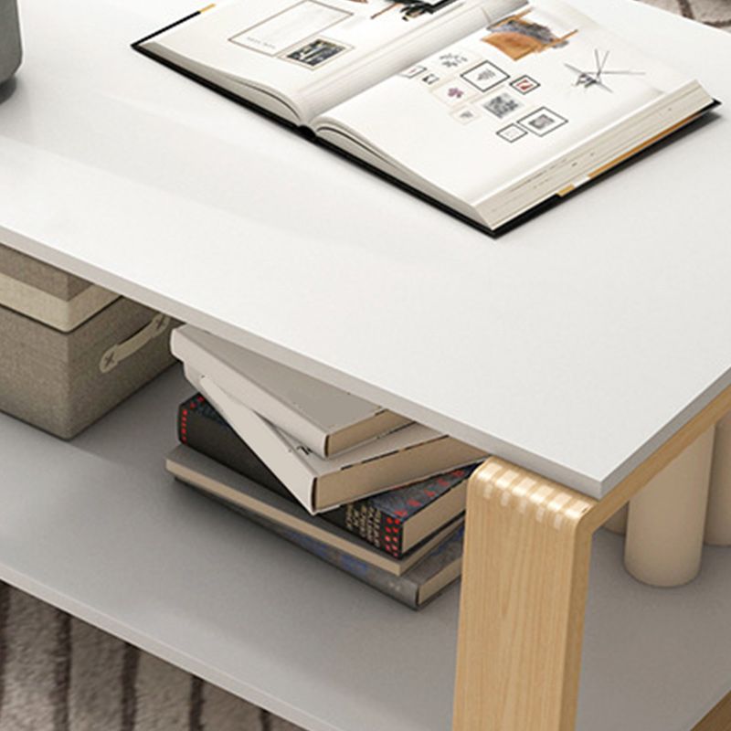 Rectangular Coffee Table Sled Artificial Wood Coffee or End Table Modern