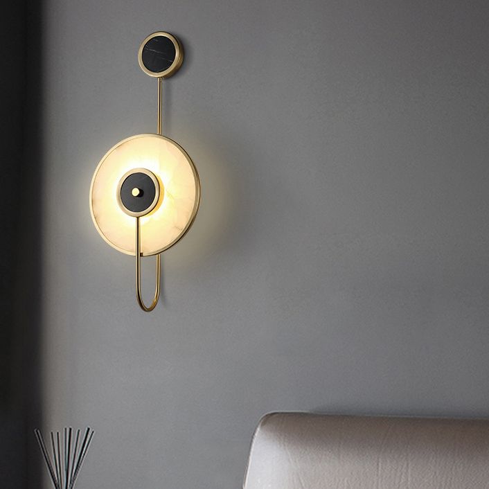 Black and Gold Wall Sconce Poconce Postmodern Marble LED Wall Montated Light per camera da letto