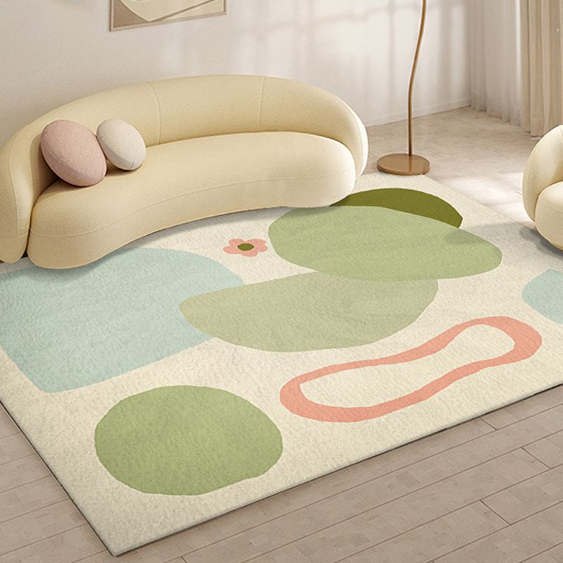 Colorful Color Block Soft Rug Abstract Style Loom Rug for Bedroom