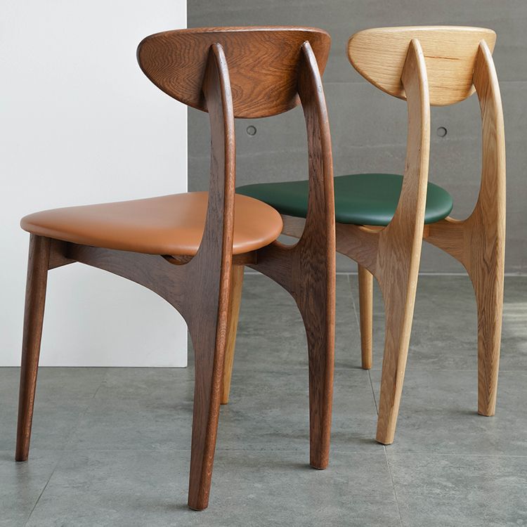 Silla lateral de comedor de madera de estilo escandinavo, sillas laterales de comedor con respaldo abierto para uso doméstico
