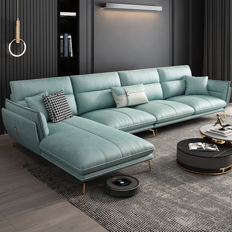 Contemporary Cushions Pillow Top Arm Faux Leather Stationary Seating