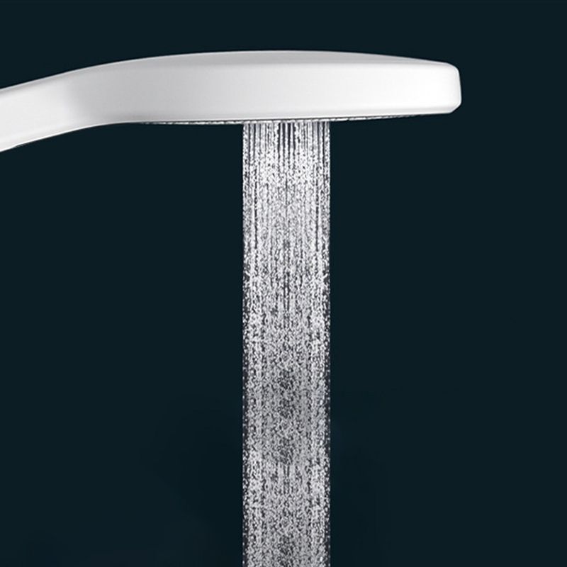 Wall Mounted Shower Arm Shower Faucet in White Metal Shower System Adjustable Water Flow