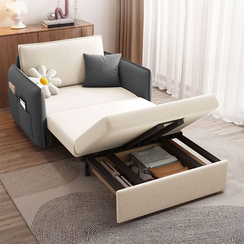 Glam Styled 35.43" H Sleeper Sofa Upholstered Square Arms Sofa Bed