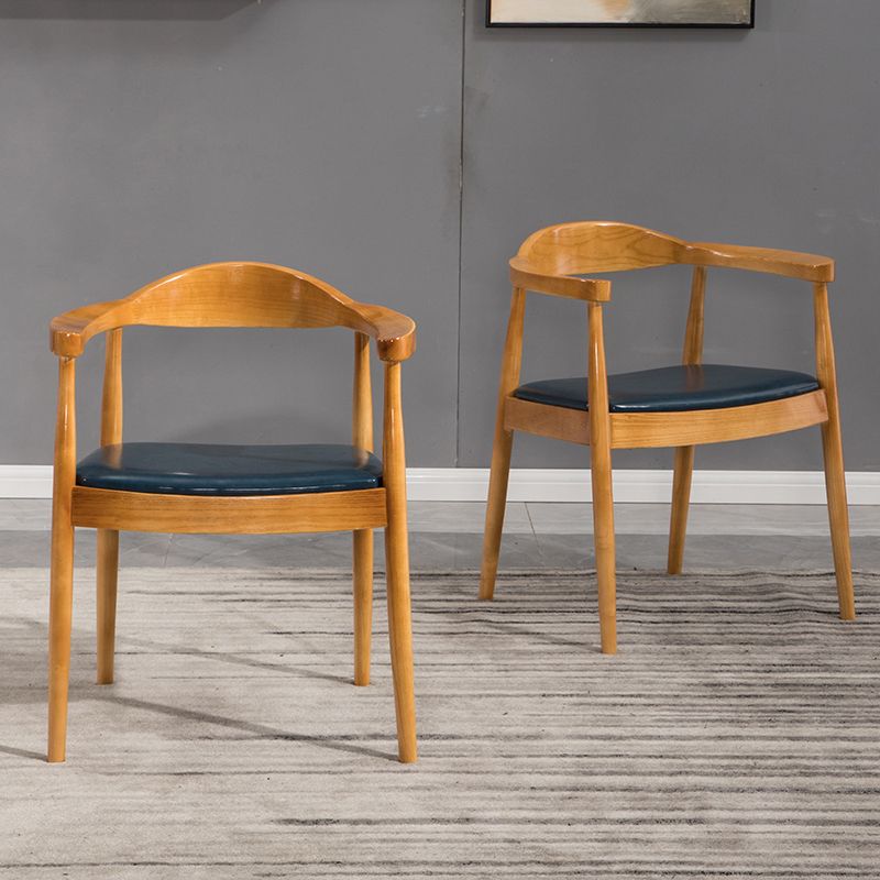 Modern Style Wood Dining Chair Stackable Open Back Dining Side Chair for Home