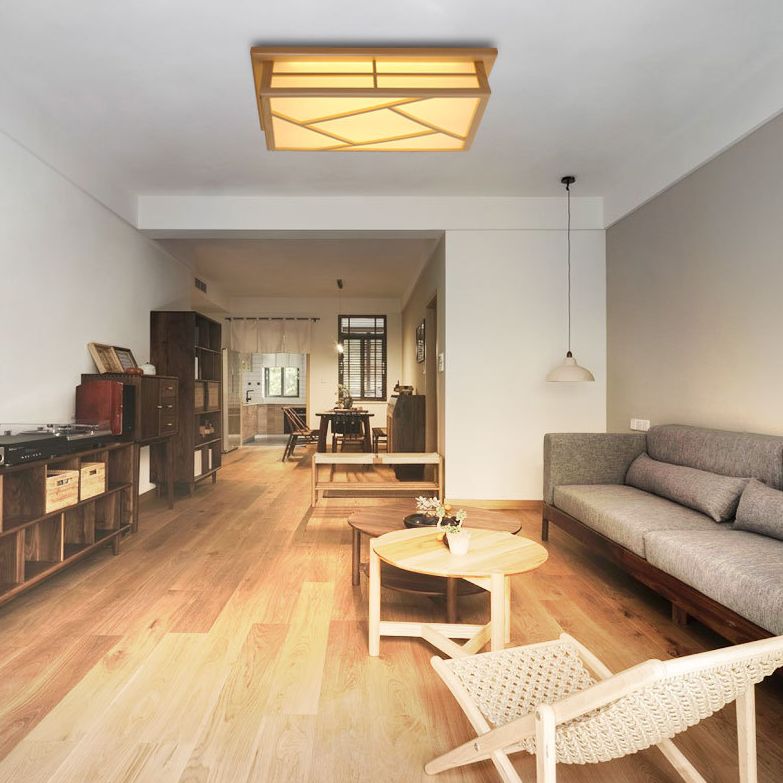 Holz quadratisch bündig Halterung Deckenbefestigung Moderne Stil LED Holz Decke montiert Licht