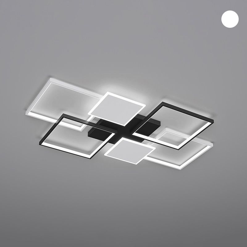 Plafonnier LED en aluminium minimaliste, plafonnier noir pour salon