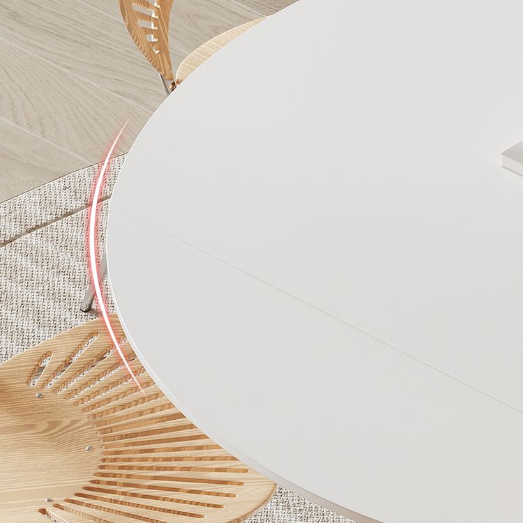 Contemporary 1/4/5/7 Pieces Furniture Round Stone Dining Set in White