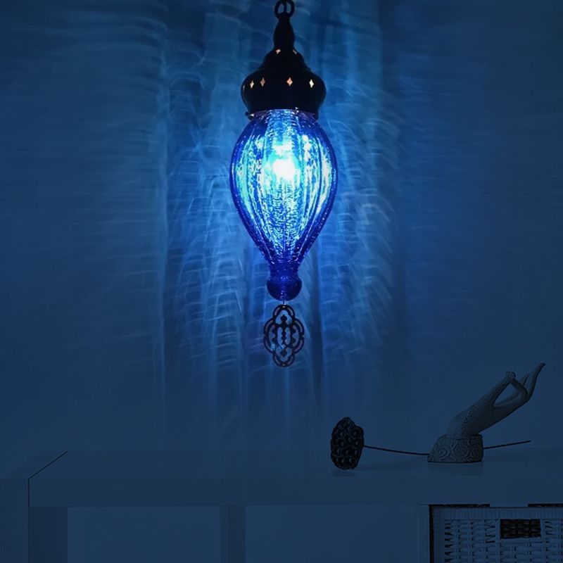 Lampada tradizionale a sospensione Blu/Verde/Taupe Bimbato in vetro 1/4 Bulbs Sospensione Luce per camera da letto