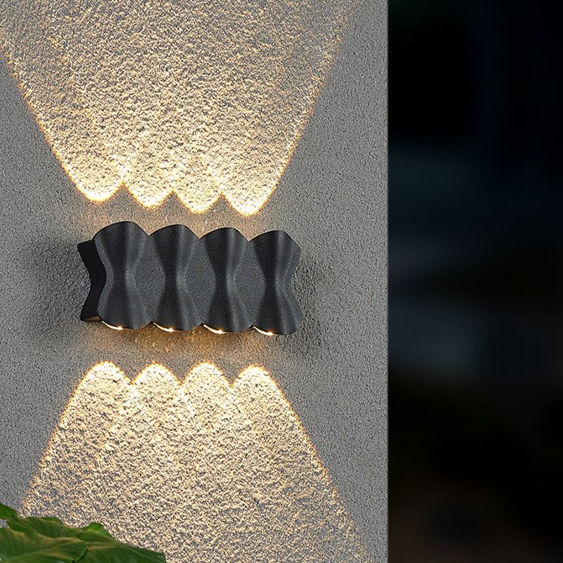 Dark Black Wall Flush Mount Aluminum LED Modernism Wall Light