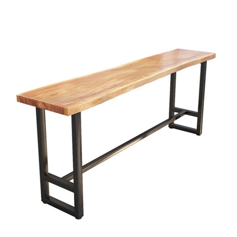 Wood Top Table Industrial Style Bistro Pub Table for Patio Use