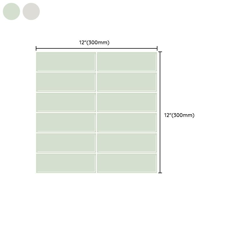 Peel and Stick Tiles Waterproof Plastic Rectangle Peel & Stick Tile for Kitchen 2-Pack