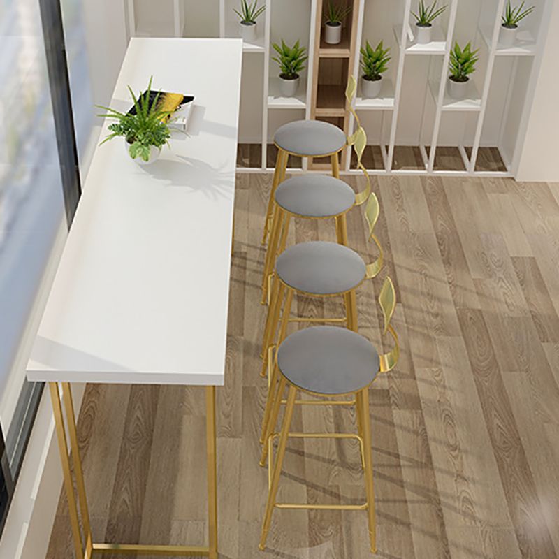 Glam Style Rectangle Counter Set 1/5 Pieces Solid Wood Bistro Set