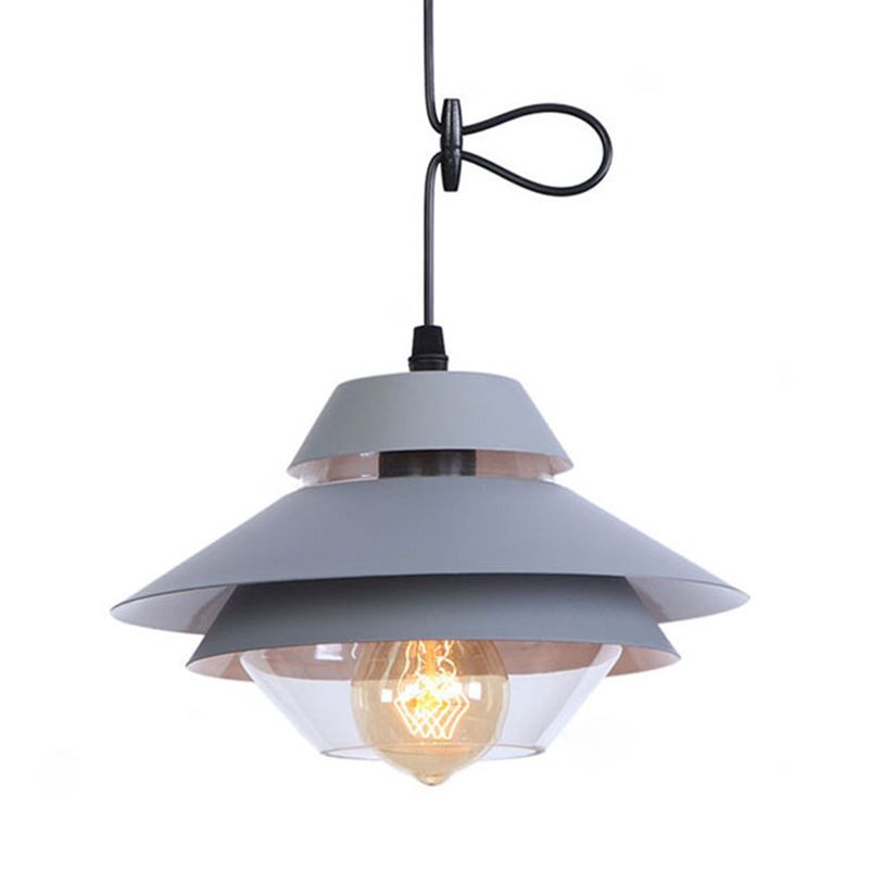 Lagen ontwerp Noordse macaroon-stijl hangend licht 1-licht eenvoud metalen suspensielampje