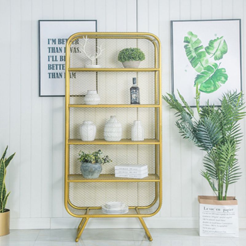 Iron Glam Book Shelf Shelves Included Bookcase Closed Back for Home Office