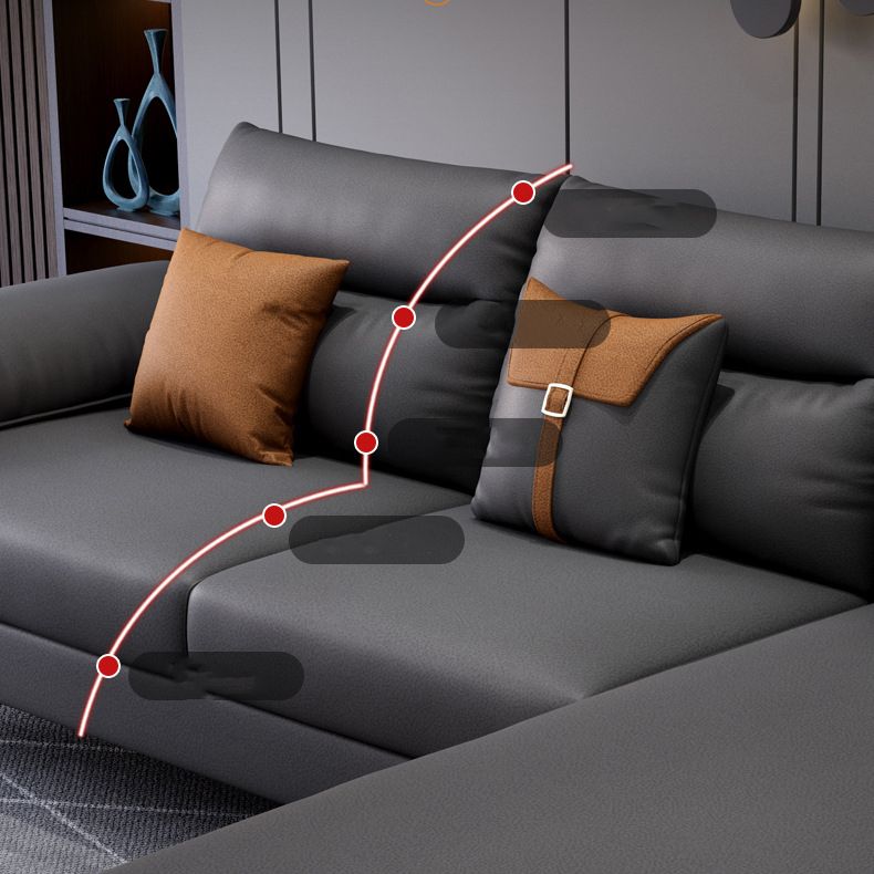 Contemporary Pillow Top Arm Modular Sofa and Chaise with 4 Pillows