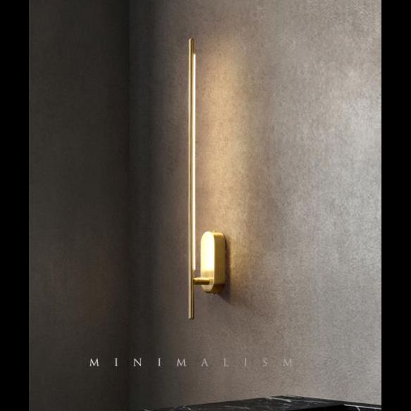 Linear LED Wall Light Sconces Modern Minimalist Style Copper Wall Lights