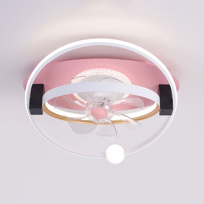 7-Blade Polish Finish Ceiling Fan LED Children Fan with Light for Room