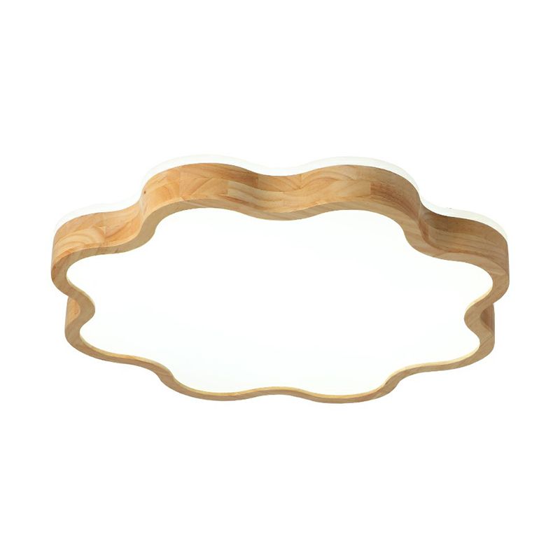 Acrylic Floral Flush Mount Ceiling Fixture Simplicity Wood LED Flush Light for Bedroom