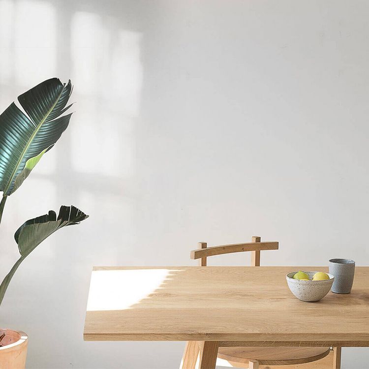 Table à manger rectangulaire contemporain table en bois massif en bois avec double piédestal