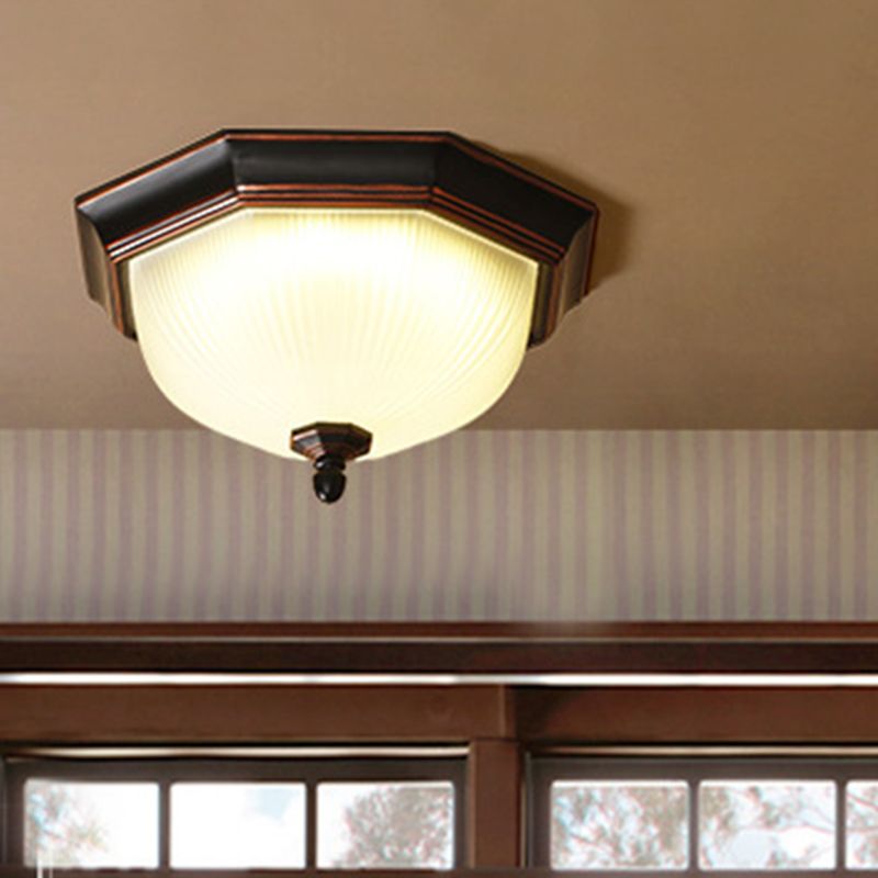 Glazen zwarte inbouwlamp Bowl LED Traditionele inbouw plafondverlichtingsarmatuur