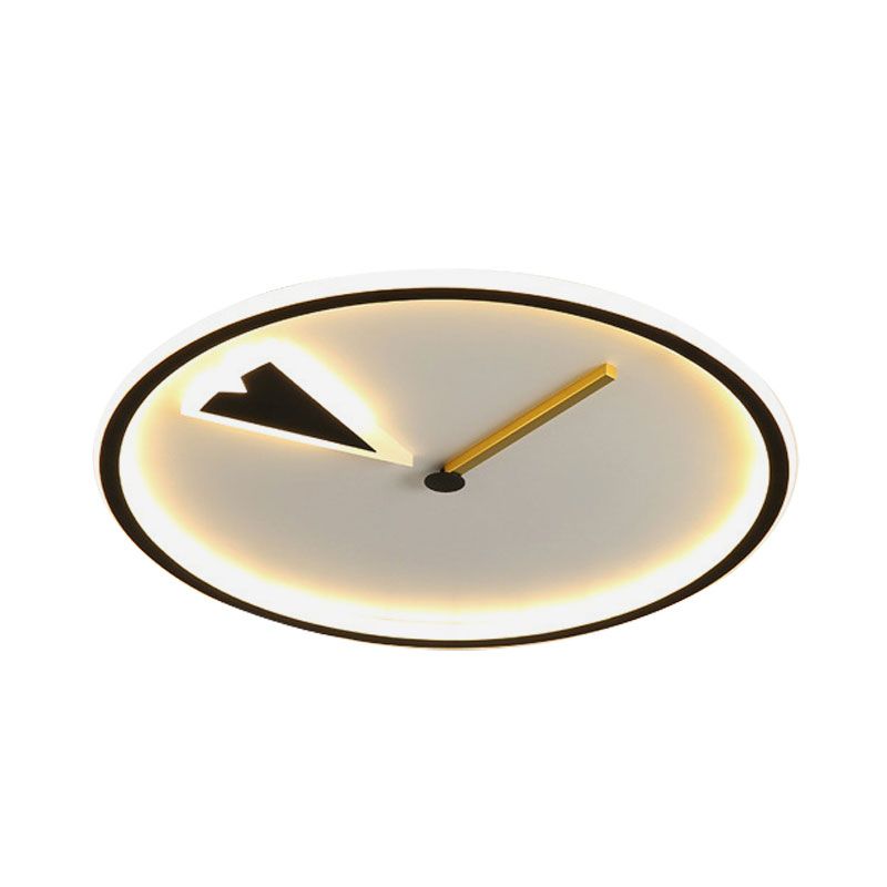 Runde/quadratische Unterputzleuchte mit Uhrendesign, modernistische Acryl-LED-Schlafzimmer-Unterputzbeleuchtung in Schwarz/Gold