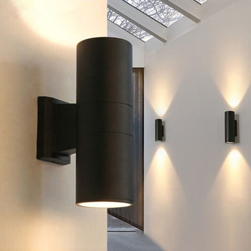 Lámparas de luz cilindro de estilo minimalista moderno 2 luces de metal de metal lámparas de pared