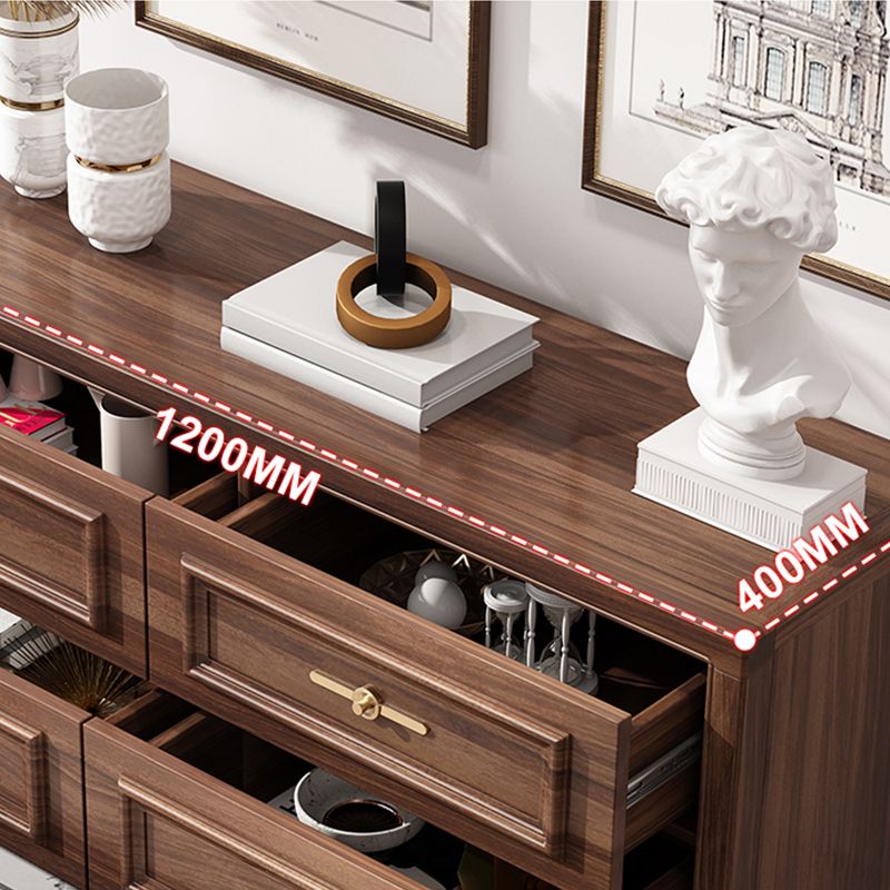 16" W Modern Brown Oak Storage Chest Dresser Wood Storage Chest with Drawers