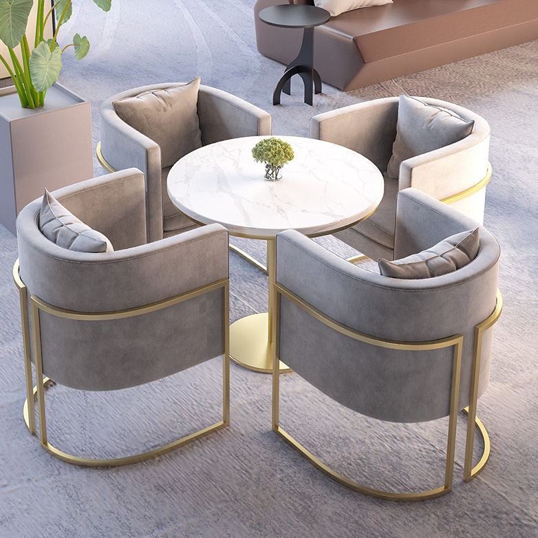 Nordic Sintered Stone Dining Room Set with Metal Base Dining Furniture for Household