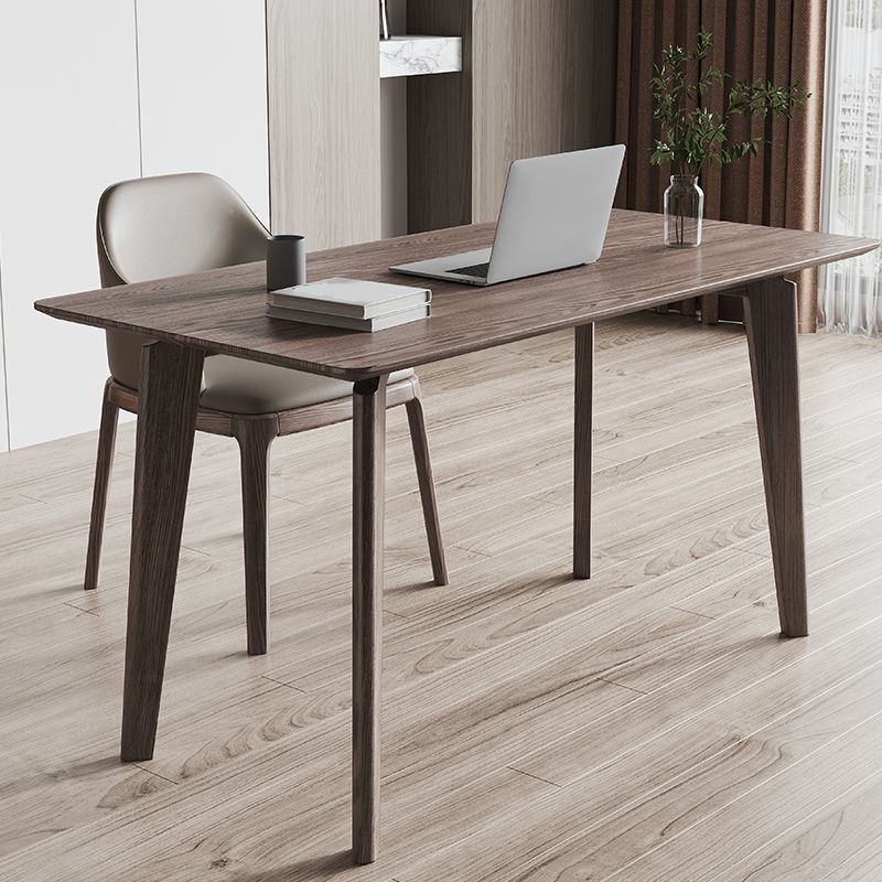 Rechthoek Casual eettafel Bruine toon vaste tafel met Ashwood massief hout