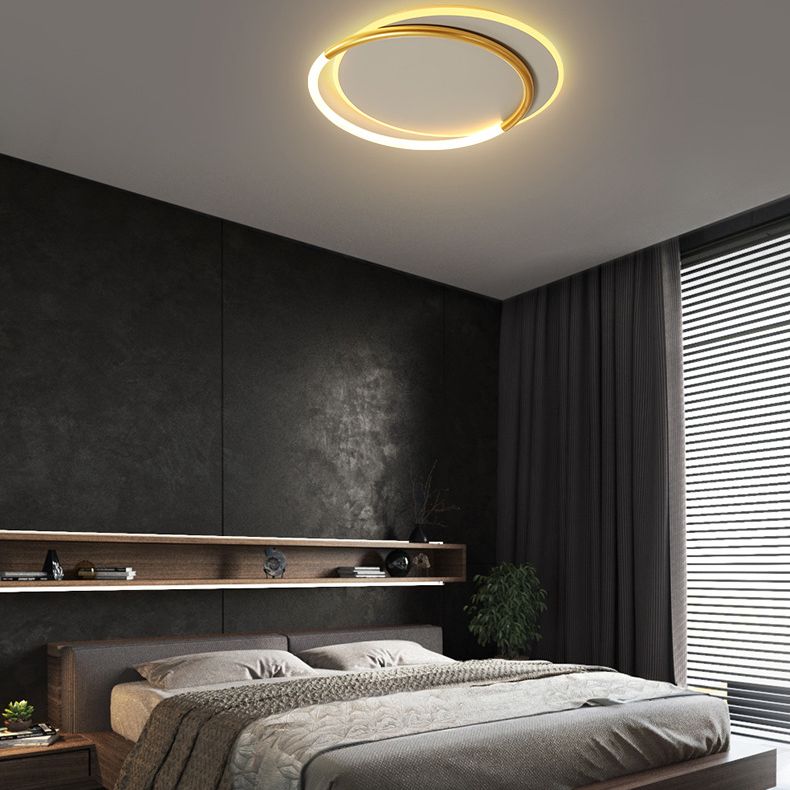 Nordic Minimalist Circles LED Plafondlamp Metal+Acryl Ring Creatief Ontwerp Verlichting Fixture in Goud