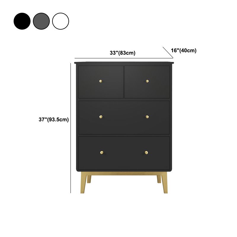 Contemporary Glam Wooden Chest Horizontall Storage Chest Dresser with Metal Legs