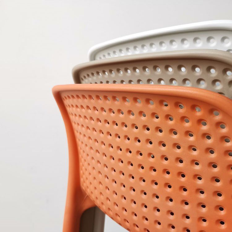 Modern Plastic Bristol Stool Footrest Matte Finish Stackable Barstool