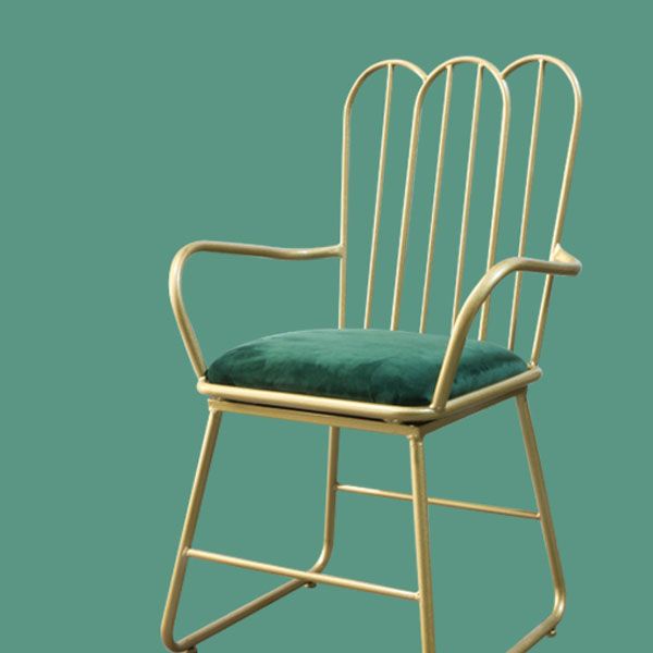 Nordic Metal Dining Room Chairs Slat Back Side Chair for Restaurant Use