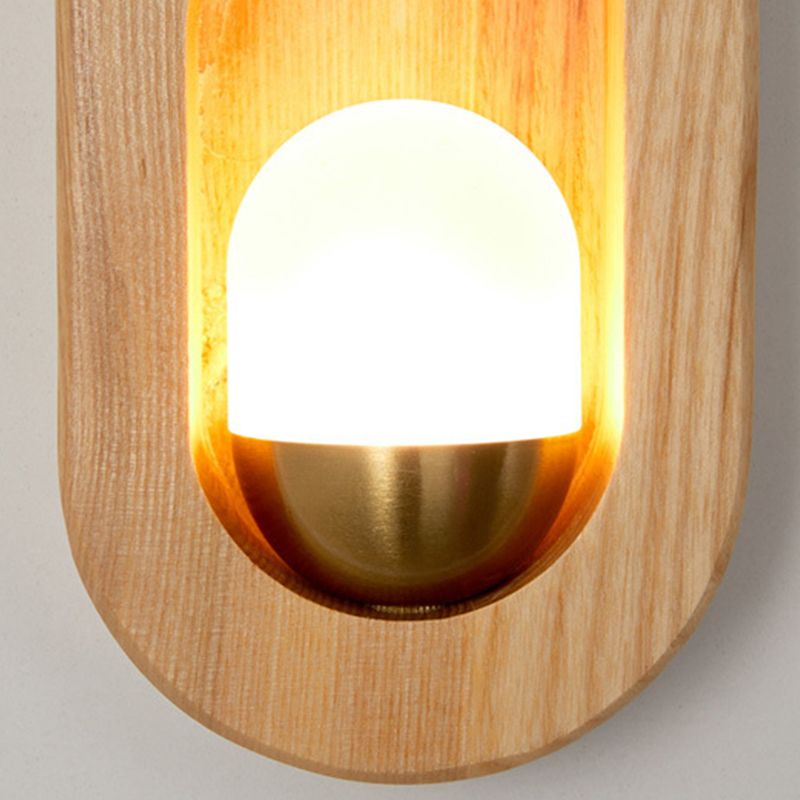 Modern Style Oval Wall Light Sconces Wood 1 Light Wall Lighting Ideas