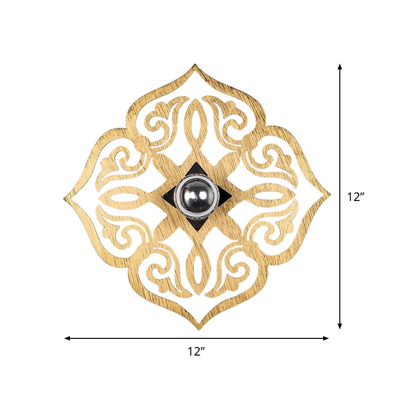 Callo di carta Flower Wood Wall Light Nordic 1 Testa BEIGE SCONCE LAMPO per corridoio