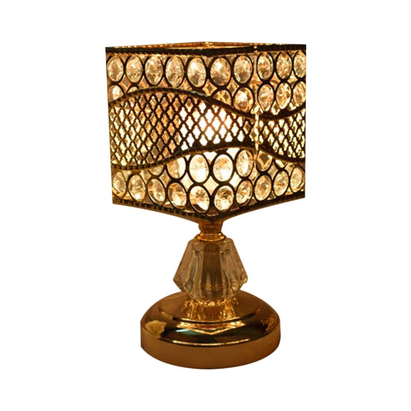 Cilinder/ronde/vierkante nachtlampje modernisme kristal ingelegde enkele lamp goud nachtkastje lamp