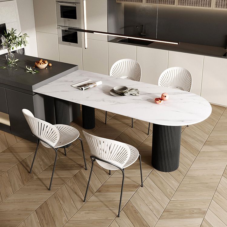 Contemporary Style Dining Table 3 Legs Dinette Table for Home Kitchen