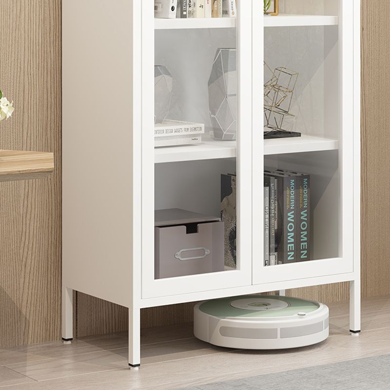 Modern Bookshelf Metal Closed Back Bookcase with Door for Office