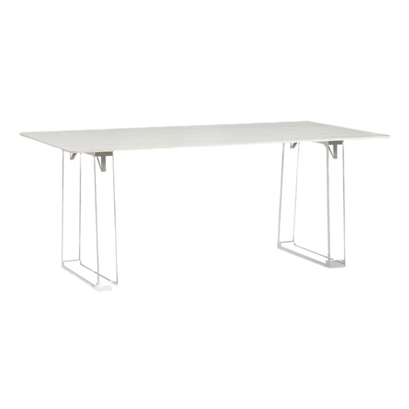 Sintered Stone Top Esstisch Rechteck Esstisch mit Acryl -Doppel -Sockelbasis