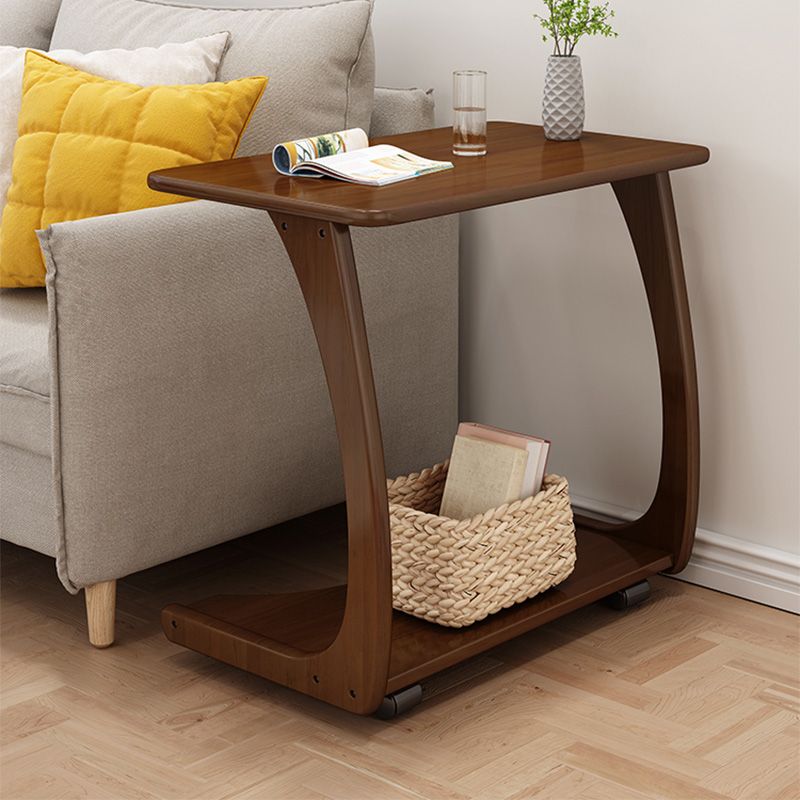 Nordic C Side Table Solid Wood Rectangular Side Table for Living Room
