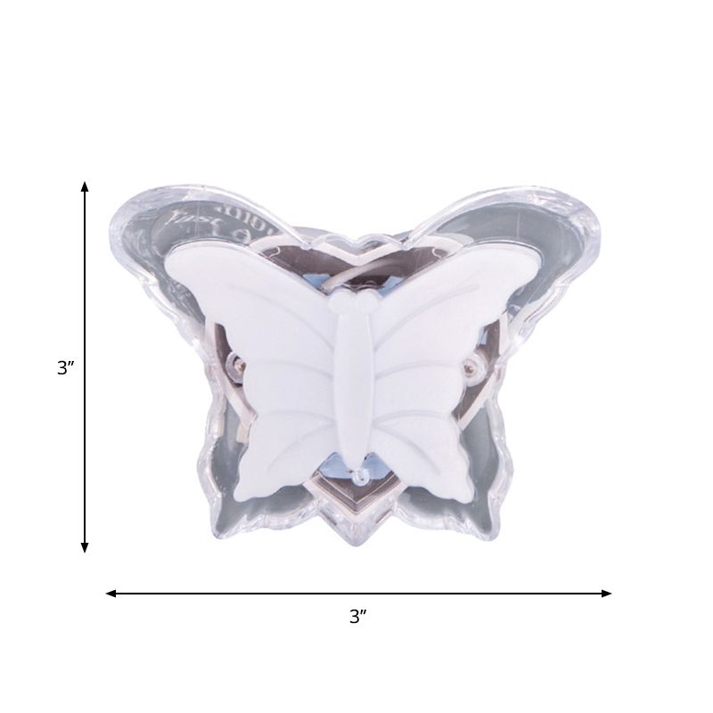 Plastic vlinder kleine nachtverlichting kinderen duidelijke plug-in led muur licht voor meisjes slaapkamer