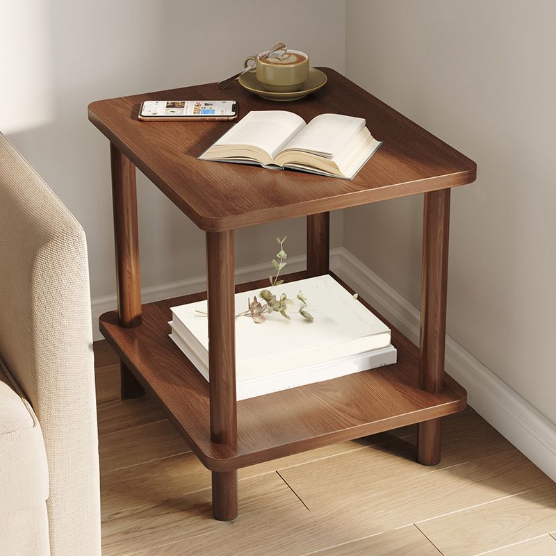 Modern Style Side End Snack Table Wooden with Storage End Table