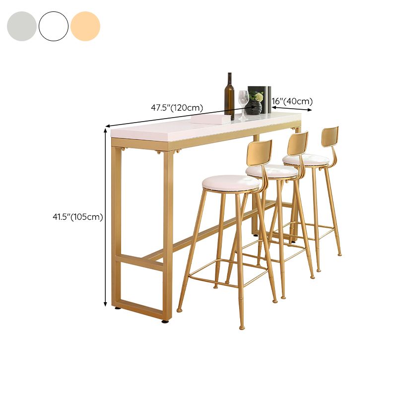 Rectangle Pub Table Glam Solid Wood Bar Table for Indoor and Breakroom