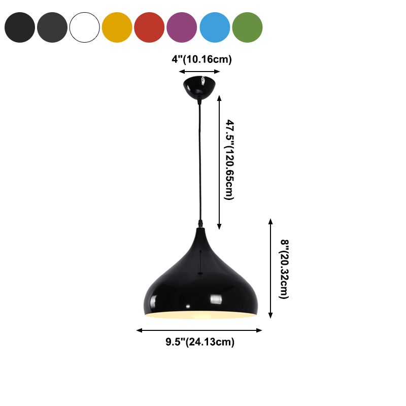 Metal Bowl Shape Hanging Lights Modern Macaron Style 1 Light Hanging Mount Fixture