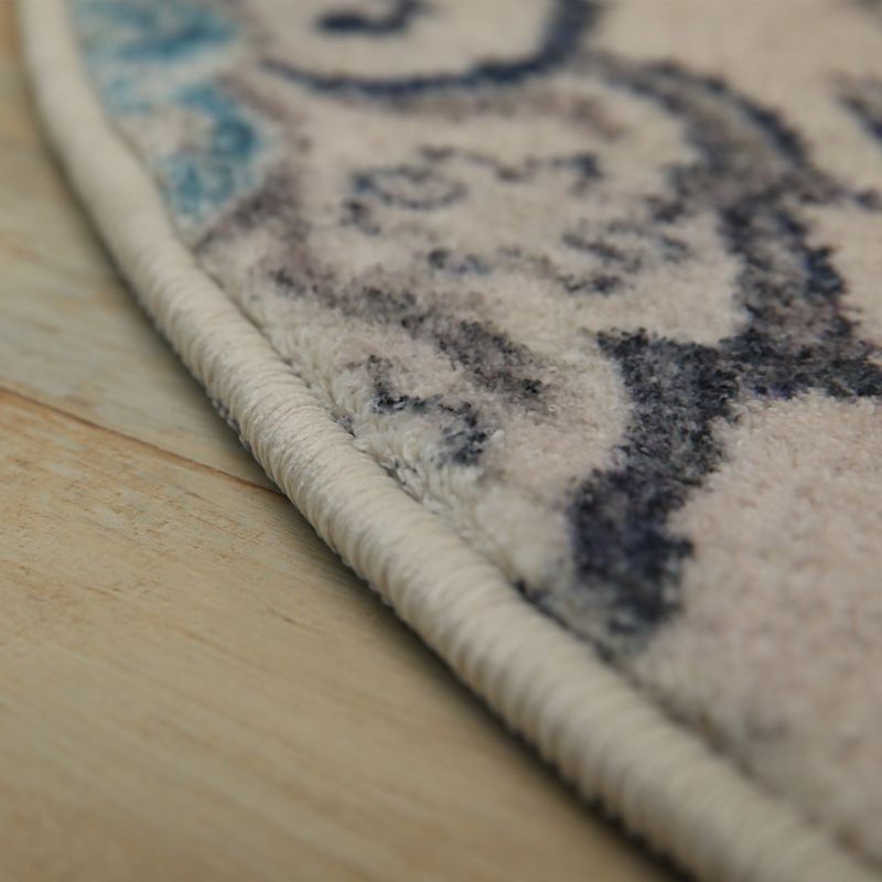 Weiß getünchter klassischer Teppich Blumen Design Rund Teppich Polypropylen waschbarer Teppich für Wohnzimmer